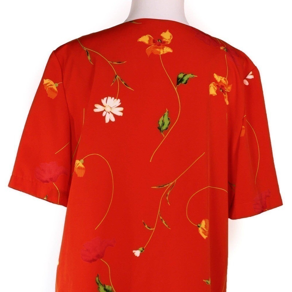 Vintage Maren Blouse Top Colorful Flowers on Red Size Medium B40 W40 - Hey Viv - Picture 4 of 7